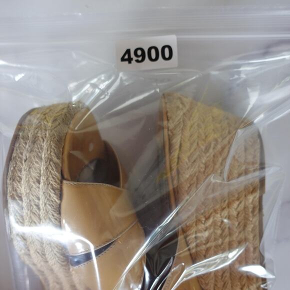 Jimmy Choo Shoes Womens Size 39 Beige Patent Wedge Espadrille Sandals Italy - Picture 10 of 10